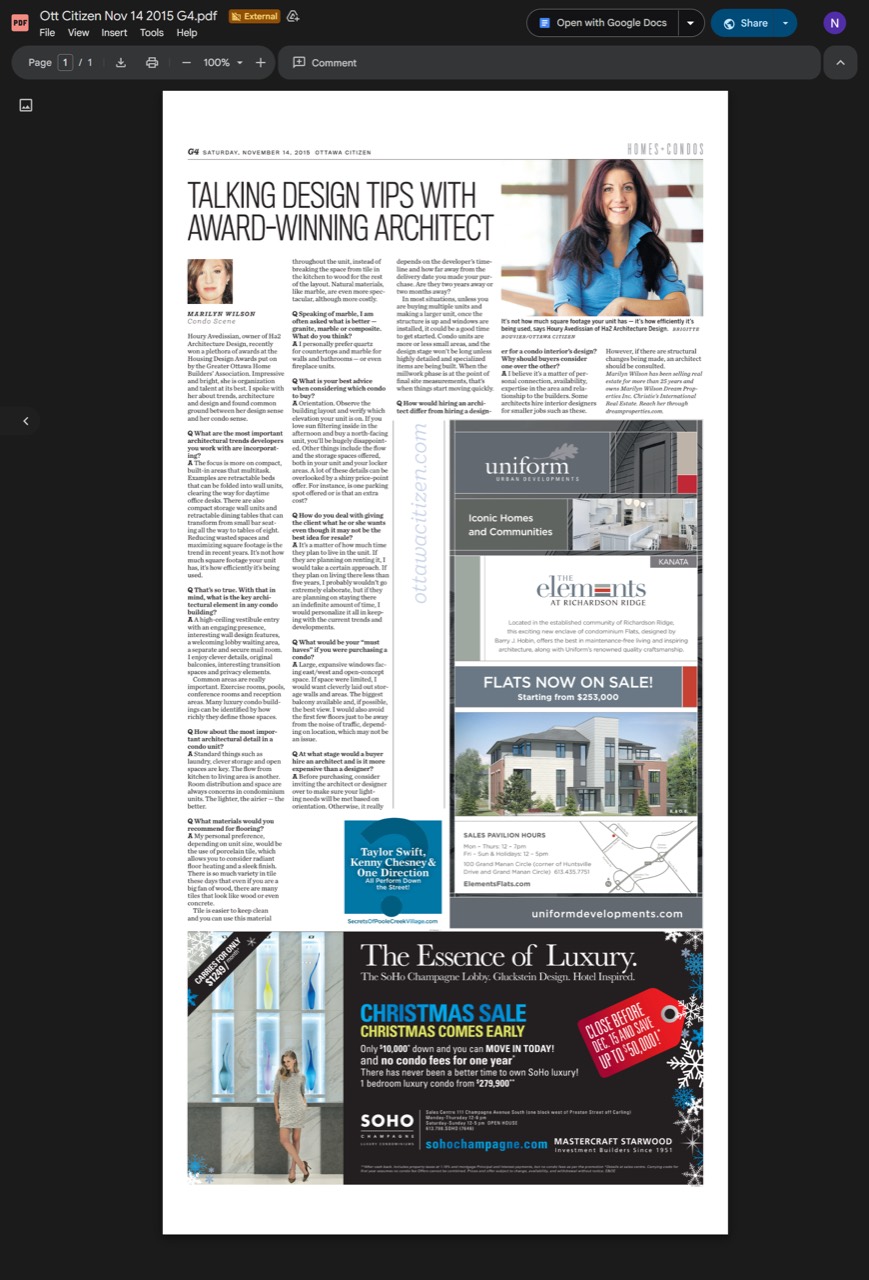 Ottawa Citizen November 14, 2015